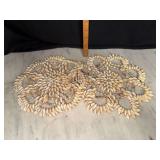 2 vintage handcrafted puka shell trivets
