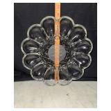 Princess house deviled egg plate with frosted poinsettia