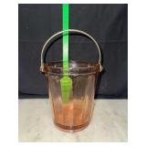 Pink depression glass ice bucket