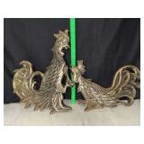 Vintage Syroco fighting rooster wall plaques