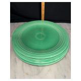 3 fiesta green dinner plates