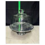 Arthur Court aluminum cheese stand with glass dome