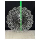 Clear American Concorde pattern egg plate