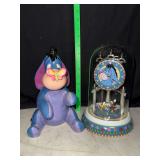 Disneys Winnie the Pooh Eyore coin bank and clock