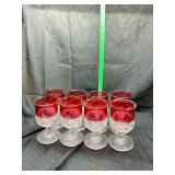 8 kings crown thumbprint ruby stain stems