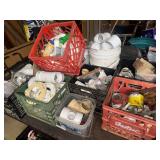 Assorted PVC Pipes, Fittings, and Plumbing Supplies in Crates