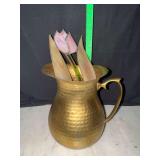 Hammered brass finish pitcher