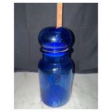 Cobalt glass jar with bubble lid
