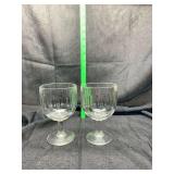 Pepsi-Cola 2-Liter Glass Bottle and Paneled Stem Glasses