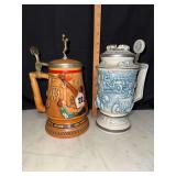 Vintage Avon basketball and racing beer steins