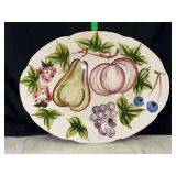 Hand painted fruit and vine platter