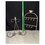 Metal easel and bird stand