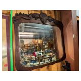 Antique oak shell carved mirror