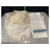 Linens with hand tatting