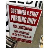 Customer and Staff Parking Only Metal Sign with Rules