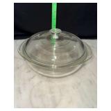 Clear fire king baking dish with lid