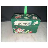 Adorable vintage 1950s Mayfair tin litho Christmas card list or recipe box