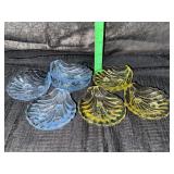 7 Cambridge caprice shell salt cellars or nut dishes