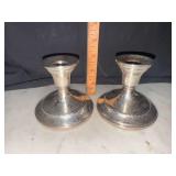 Weighted sterling candle holders