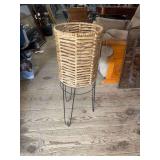 Wicker and iron stand