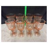Set of 8 rosaline pink swirl wine stems