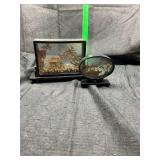 Chinese Cork Carving Dioramas in Glass Display Cases, Set of 2