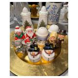 6 pair of holiday salt and pepper shakers