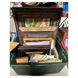 Box of frames and art