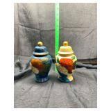 Pair of  Ginger Jars with Floral Motif