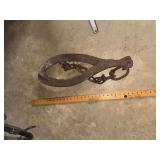 Heavy-Duty Iron Logging Tongs with Chain Rigging