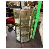 Vintage glass and brass mini curio case