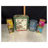 Chinoiserie litho tea tins
