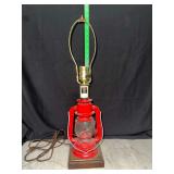 Electric lamp made from barn lantern