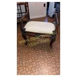 Carved fire side bench