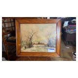 Winter print in oak frame