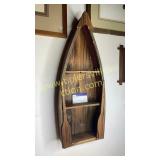 Wooden boat wall shelf