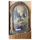 Vintage deer print in cool antique frame