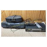 Group of electronics- alarm clocks, radio and vcr