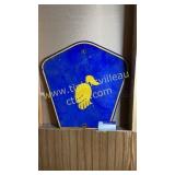 Blue knight metal sign
