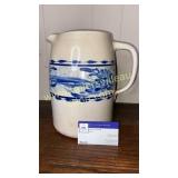 Casey pottery blue flower pitcher