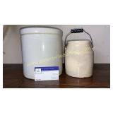 Stoneware crock and jar