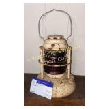 Dietz night watch railroad lantern red globe