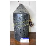 Black punched tin hanging light