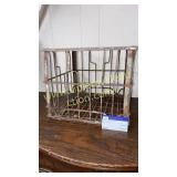Rusty metal dairy crate