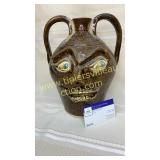 Two Face jug folk art pottery Seagle Heritage NC