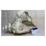 Vintage ceramic mermaid conch basket