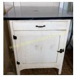 Vintage enamel top kitchen cabinet