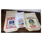 Dog food, grits and flour bags