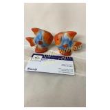 Orange tropical fish salt and pepper shakers