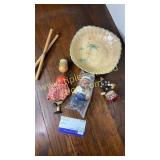 Vintage toys in dish